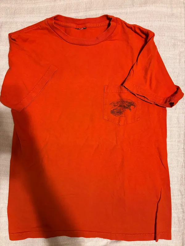 Harley-Davidson Vintage Orange Shirt - Image 2