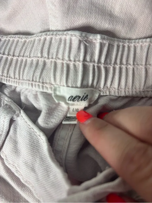 aerie Pale Pink Frayed Denim Shorts - Image 3
