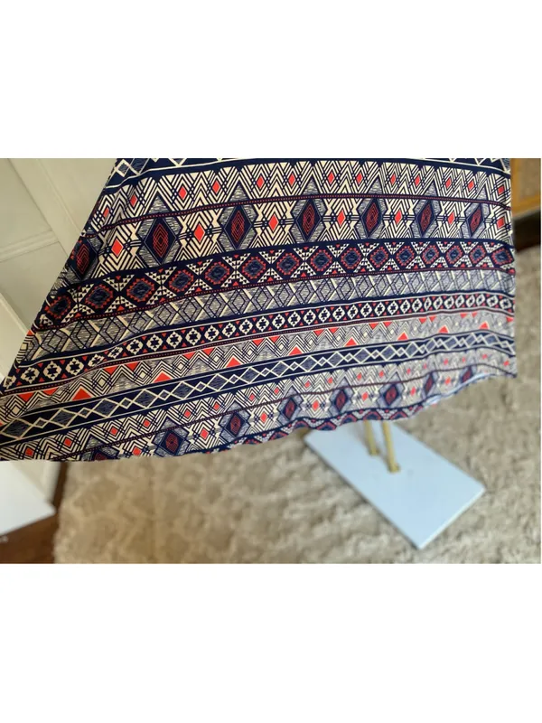 New Directions Tribal Swing Dress Geometric Print Sleeveless Southwestern Boho M - Image 5