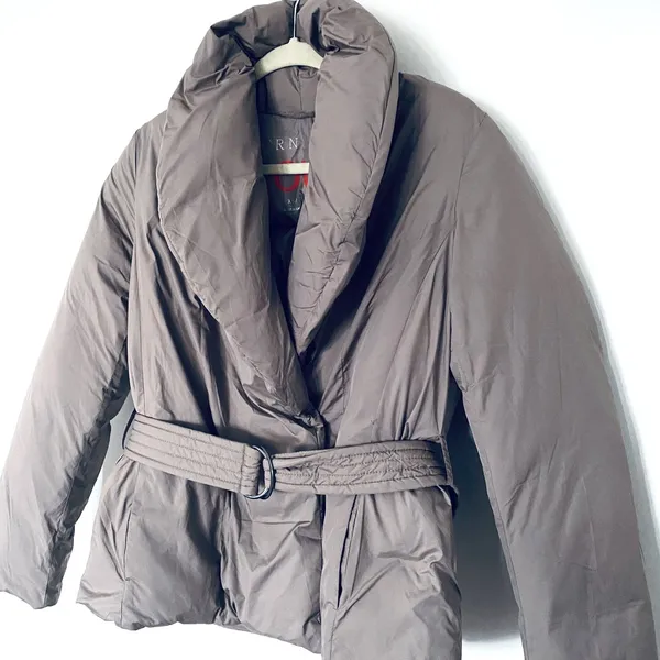 Bernardo Softy Glam Ecoplume Shawl Collar Puffer Jacket Belted Eco Friendly XS - Image 10