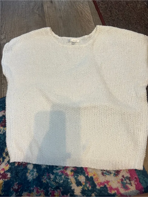 Moon & Madison Cream Short-Sleeve Knit Sweater - Image 5