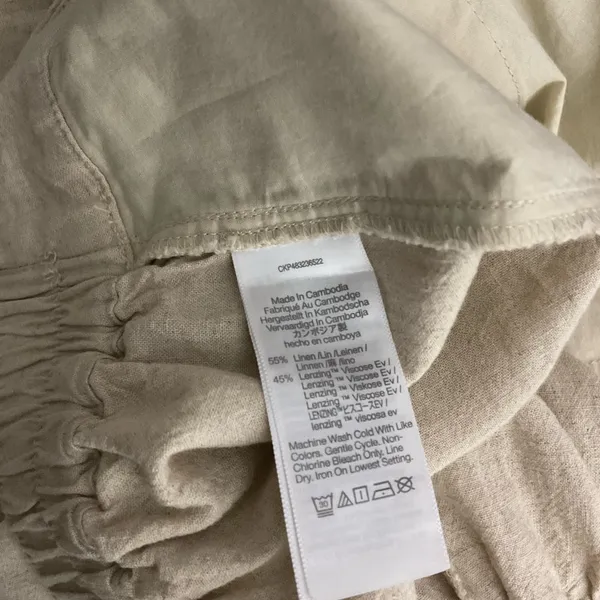 Madewell Linen‎ Wideleg Pull On Pants Size 10 Women’s Tan - Image 4