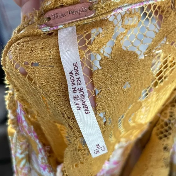 NEW Free People Lucie‎ Mini Dress in Brown Multi Size 8 - Image 4