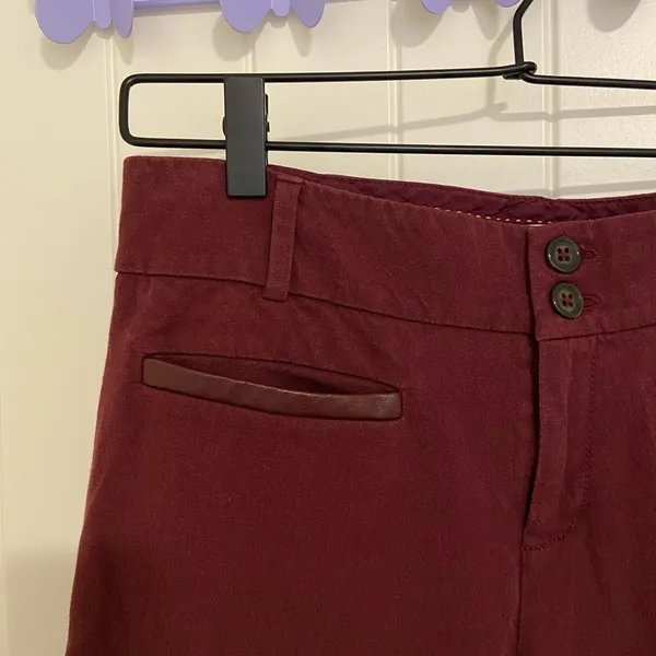 EUC | Anthropologie women’s burgundy‎ slim cut pants — size 4 - Image 2