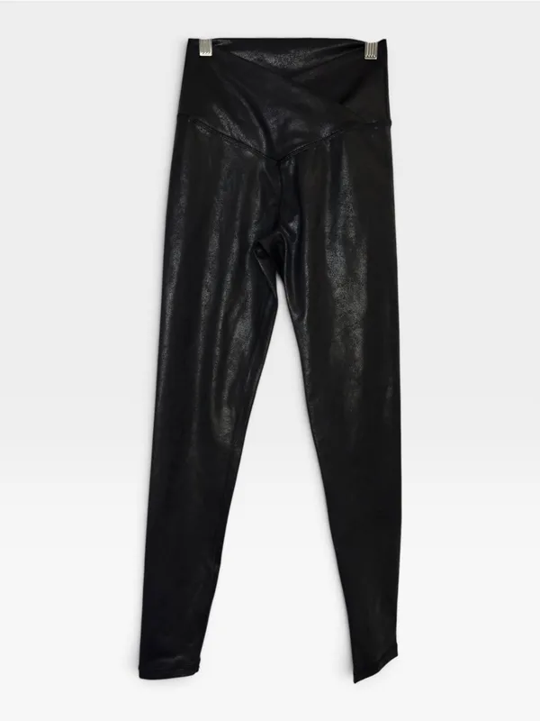 Offline by Aerie High-Waisted Crossover Waistband Black Metallic Leggings SMALL - Image 3