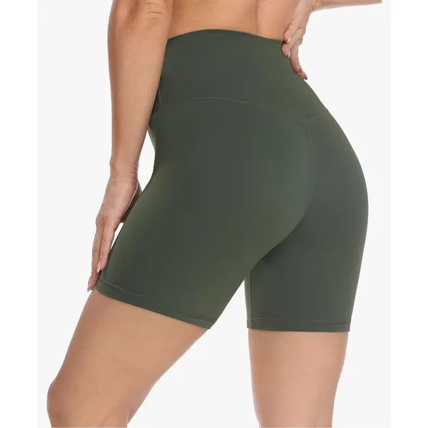 NEW High Waisted Yoga 6” inseam Workout Athletic Running Shorts M - Image 2