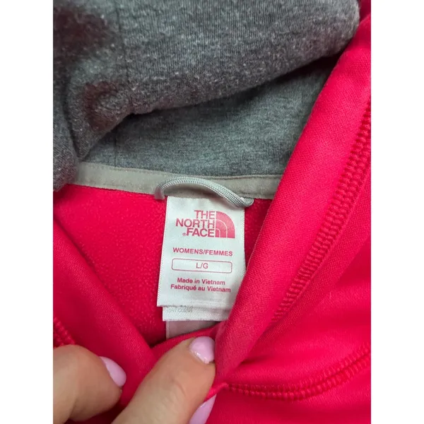 The North Face Womens Pink Graphic Logo Pullover Hoodie‎ Sweatshirt Size Large - Image 3