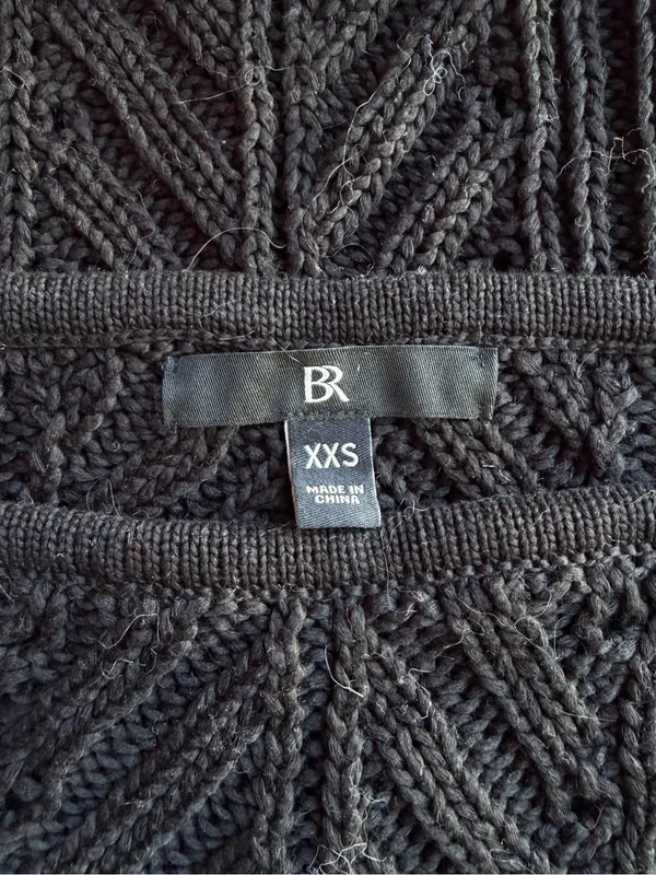Banana Republic Black Pointelle Knit Off Shoulder Top - Image 5