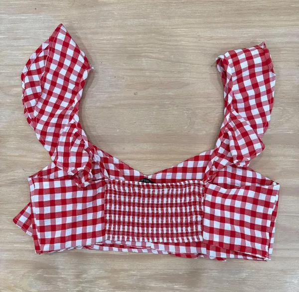 ZARA Checkered Crop Top Gingham - Image 2