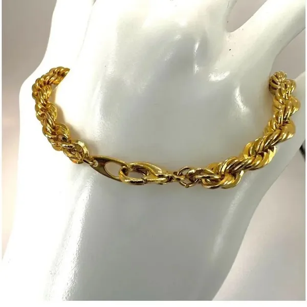 Gold tone braided bracelet Gold - Image 3