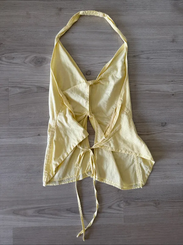 Women’s Yellow Halter Tie-Front Camisole - Image 4