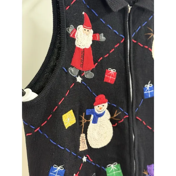 Vtg Designer Originals Studio Santa Ugly Sweater Vest 90’s Christmas Size 2X - Image 7
