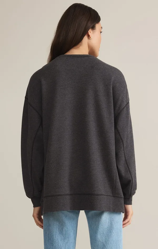 NWT! Z Supply Charcoal Gray Oversized Sweatshirt - Image 2