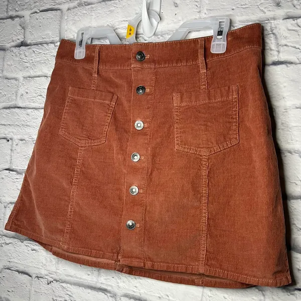 Aerie Corduroy Mini Button Skirt size L. - Image 4
