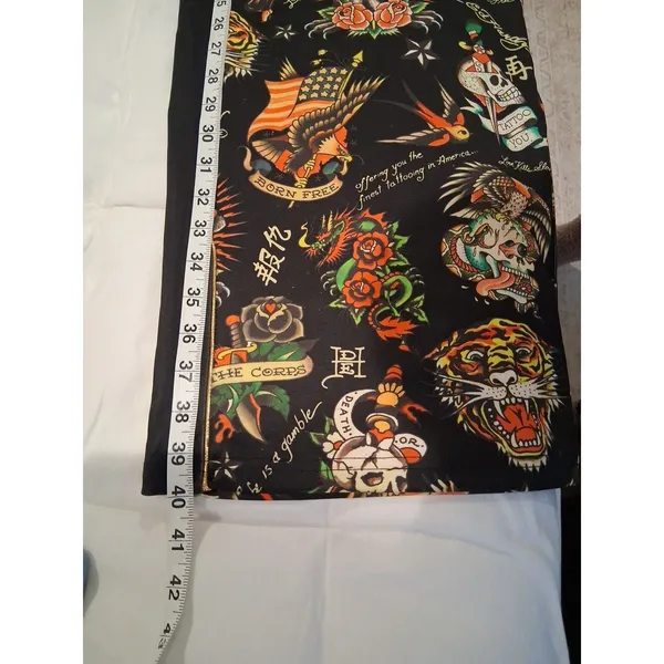 NEW Ed Hardy Flashboard Track Pants Black Gold Embroidered Women's Size L Skull - Image 6
