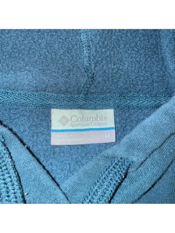 Columbia Teal Blue Green Hoodie Size Medium - Image 3