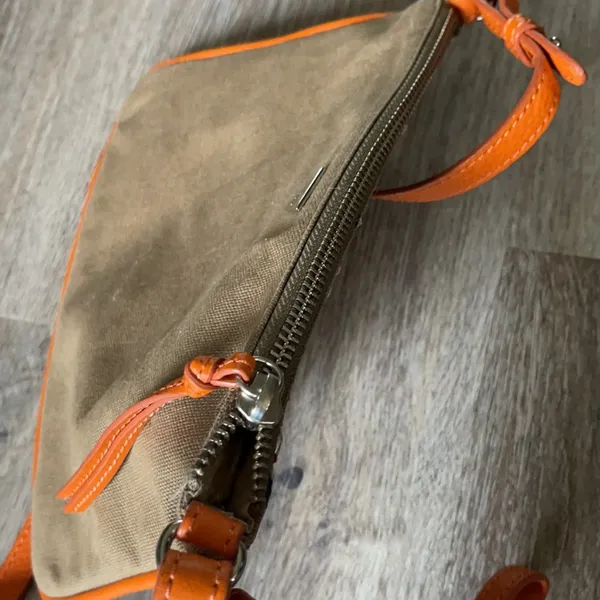 Leather Beaded Handbag Orange - Image 12