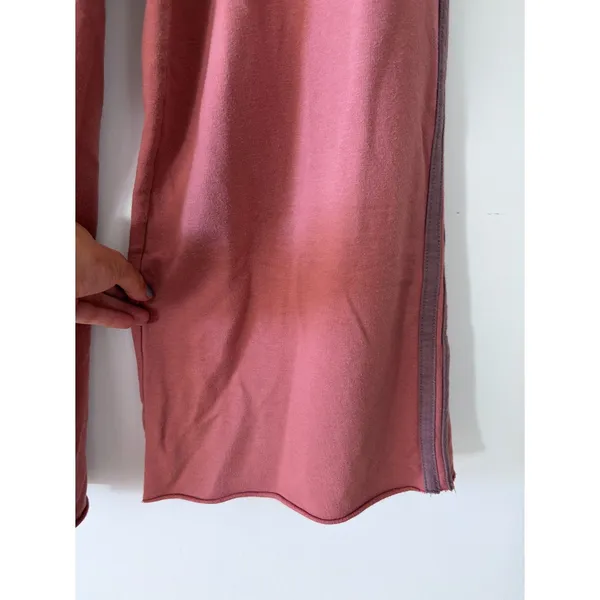 OFFLINE Aerie Mauve Pink Wide Leg Side Stripe Lounge Fleece Pants Womens Medium - Image 6