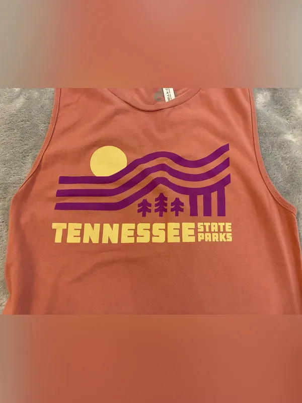 Women’s Bella Canvas Tennessee State Parks Mauve Color Graphic Tank - Size Large - Image 4