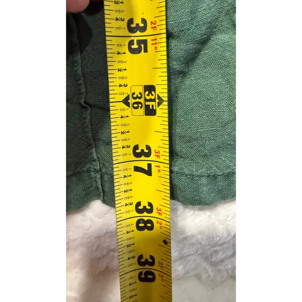 Young Fabulous & Broke Green Linen Blend Wide Leg Seam Front Pants M - Image 7