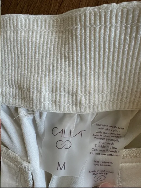 NWT CALIA Crepe Wide Leg High Rise Pants Ivory Size Medium Retail $88.00 - Image 6