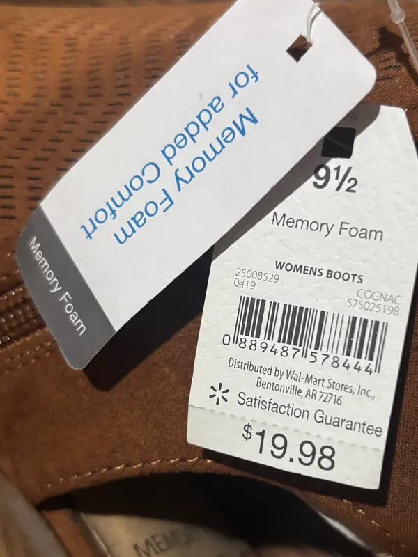 Time and Tru Tan Suede Ankle Strap Heel Boots With Memory Foam Insoles Size 9.5 - Image 4