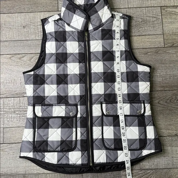 Aspen Quilted Puffer Checkered Vest Black Size L - Image 2