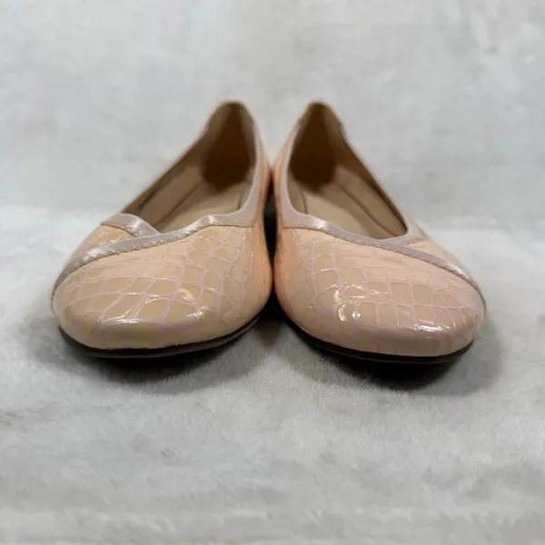 Vionic Caroll Peach Croc Patent Leather Ballet Flats Orthotic Shoes Womens 7 - Image 2