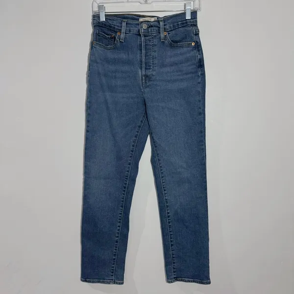 Levi's Wedgie Straight Button Fly‎ In Blue Size 28 - Image 2