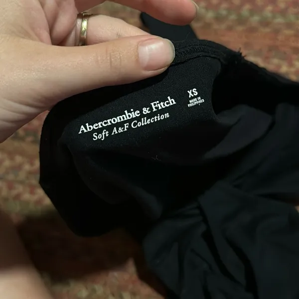 Abercrombie & Fitch Black Soft Af Long Sleeve Cut Out Bodysuit Thong Fit - Image 2