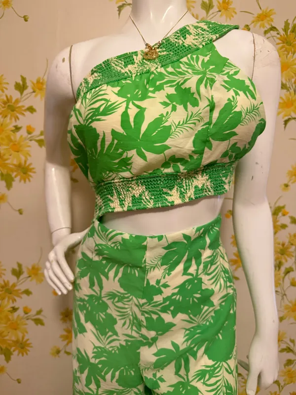 One sleeve backless jumpsuit size L Green Size L - Image 4
