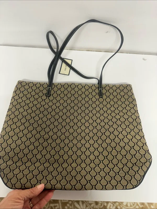 Nine West Tan and Black Geometric Tote - Image 2