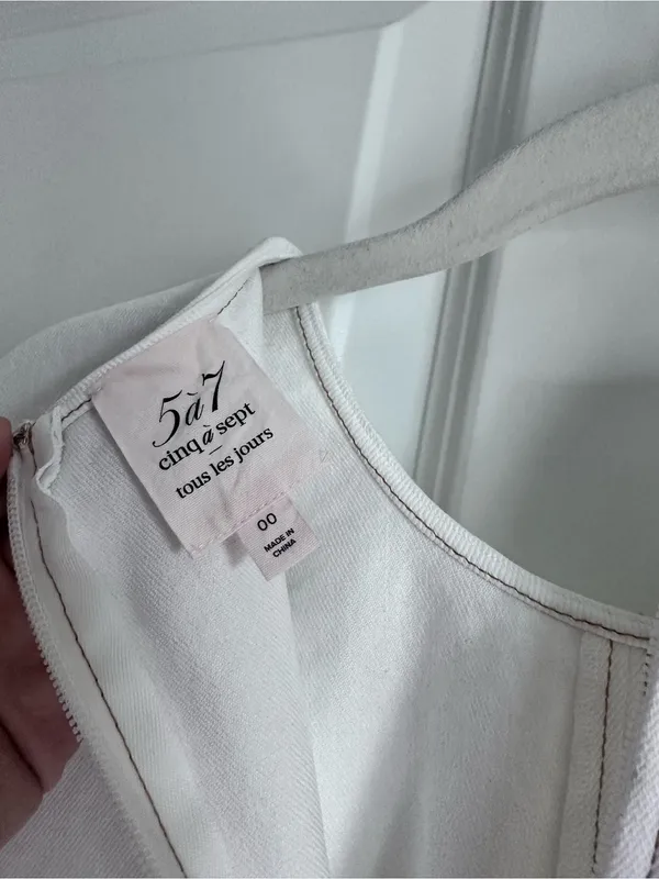 CINQ A SEPT‎ White Denim Josie Mini Dress | New 00 - Image 8