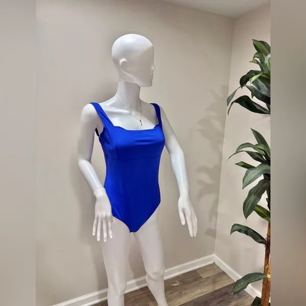 Sea Level Swim Eco Essentials One Piece Swimsuit US 10 Blue Square Neck NWT - Image 5