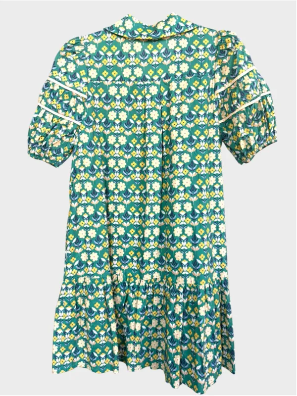 Entro Garden Floral Print Mini Dress in Green Size S - Image 2