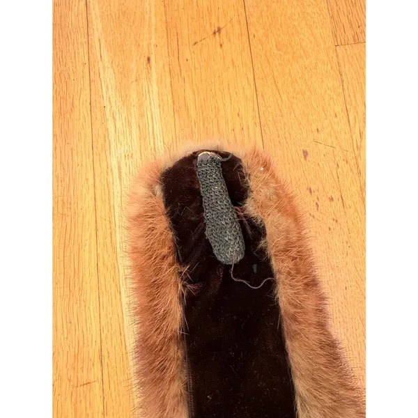 Vintage Mink Fur Collar Stole Brown Real Fur Wrap Detachable Coat Collar Glam - Image 5