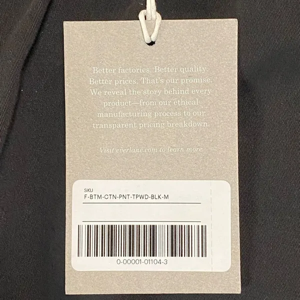 Everlane Women's Black High Waisted Wide-Leg Cotton Pants Size M‎ - Image 7