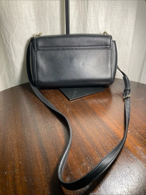 kate spade Black Pebbled Leather Crossbody with Gold Chain Leila SHOULDERBAG - Image 4