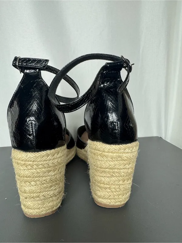 Black Espadrille Wedge Pointed - Image 5