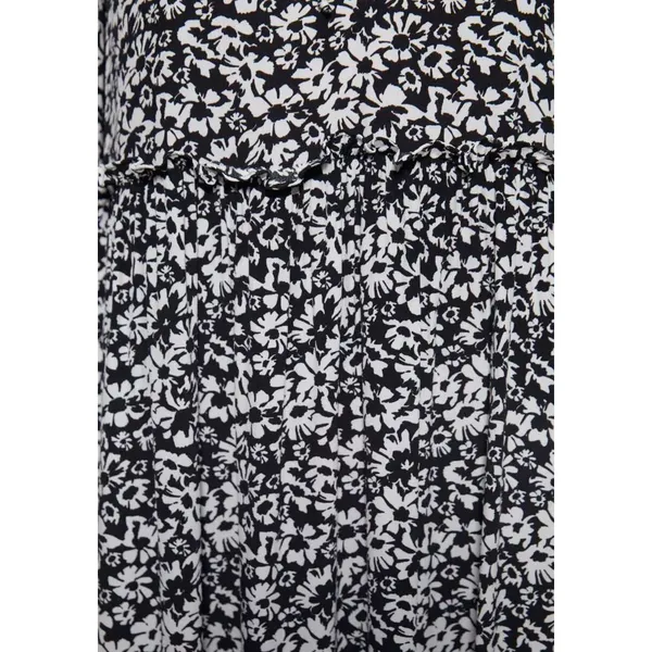 Zara white black midi ruffle floral dresss size medium boho‎ relaxed fit flowy - Image 4
