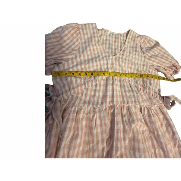 Calista Pink and White Gingham Dress - Size M - Image 5