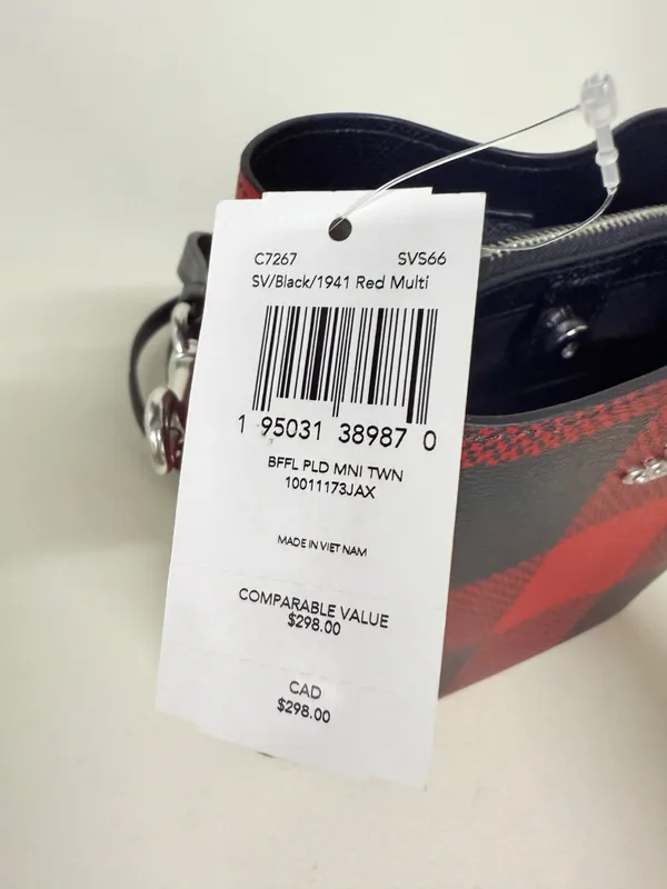 coach Mini Town Bucket Bag With Buffalo Plaid Print c7267 - Image 11