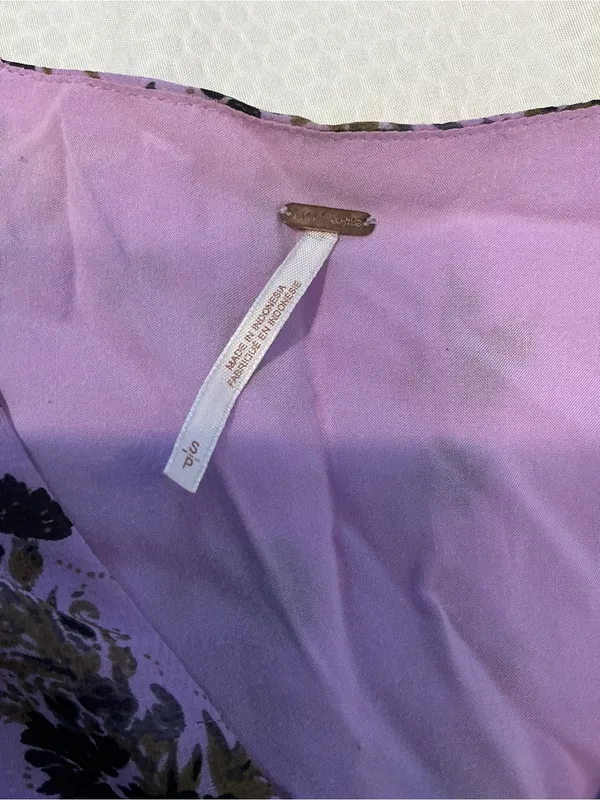 Free People Purple Floral Mini Dress - Image 3