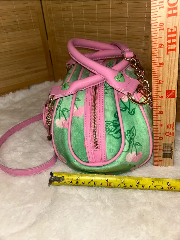 Juicy Couture Retro Cherry Satchel purse tote crossbody bag pink green NEW Y2K - Image 9