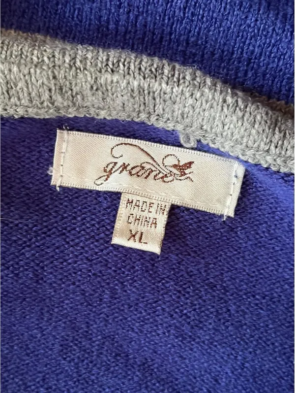 Vintage Y2K Grane McBling Blue Gray Striped Top size XL 💙 - Image 5