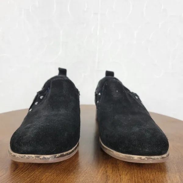 Clarks Collection Trish Bell Womens Size 7 Black Suede Studded Slip On Booties - Image 2
