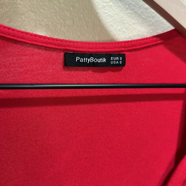 PattyBoutik size small Red Fitted Ruched Short Sleeve Blouse - Image 2