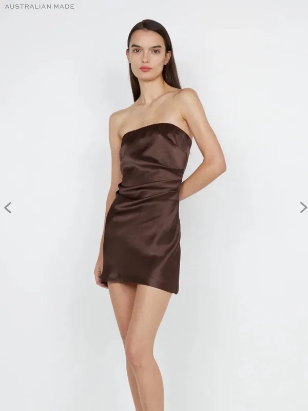 Bec + Bridge Ymone Strapless Mini Dress Dark Chocolate Size 2 - Image 3