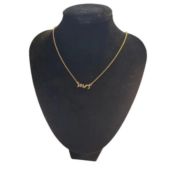 Kate Spade "Mrs" Gold Tone Necklace Size 18” chain - Image 3