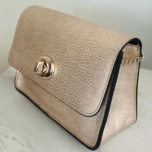 Coach Women's Turnlock Chain Crossbody Leather Bag, Platinum/Gold, NWOT - Image 2